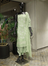 Royal Fashions Embroidered Chiffon Unstitched 2 Piece Suit - ET2514 Pista Green
