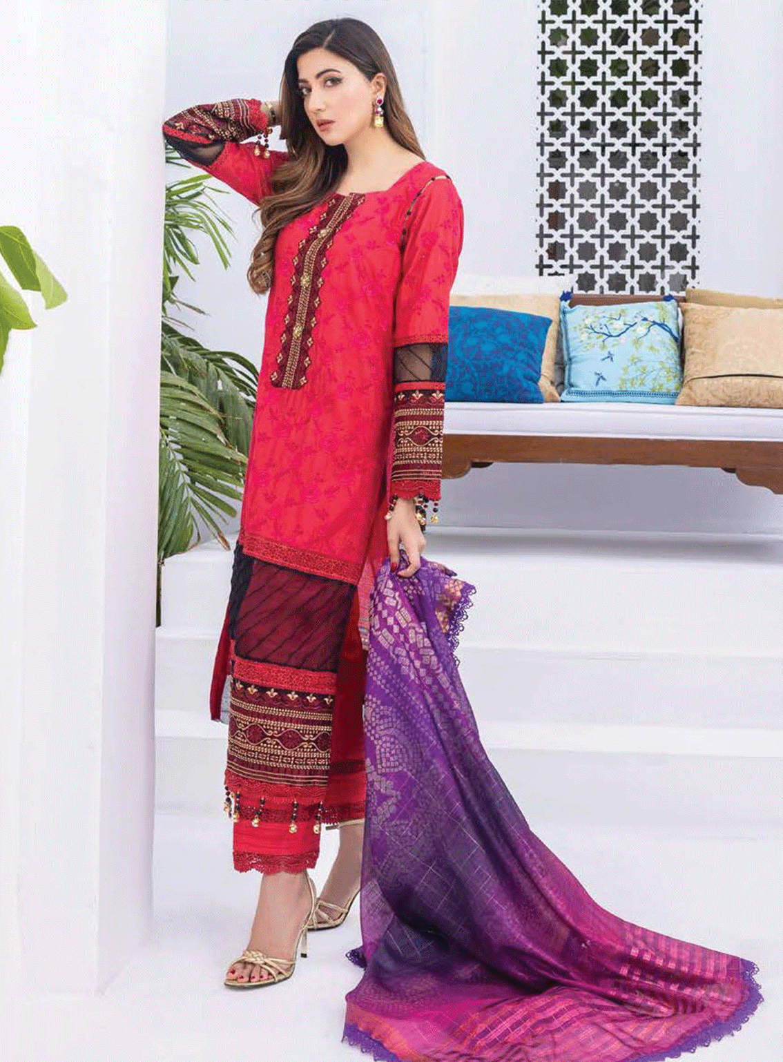 Rungkari By Mahiymaan Embroidered Lawn Unstitched 3 Piece Suit - AZ23RM A12 Rungkari By Mahiymaan Embroidered Lawn Unstitched 3 Piece Suit - AZ23RM A12