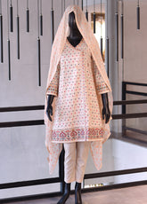 SNSC Embroidered Cotton Stitched 3 Piece Suit - SNSC24FE FRK05-2