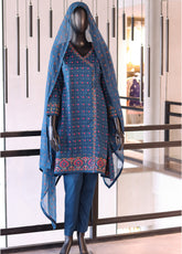 SNSC Embroidered Cotton Stitched 3 Piece Suit - SNSC24FE FRK05