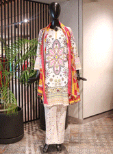SNSC Embroidered Cotton Stitched 3 Piece Suit - SNSC23FE CB21-1