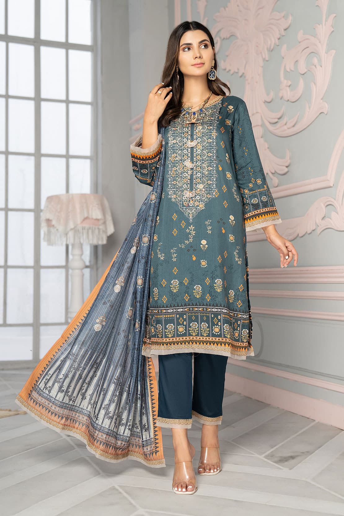 Rashid Unstitched 3 Piece D#6971 Rashid Unstitched 3 Piece D#6971