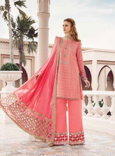 Sateen By Maria B Embroidered Cotton Satin Unstitched 3 Piece Suits - 01