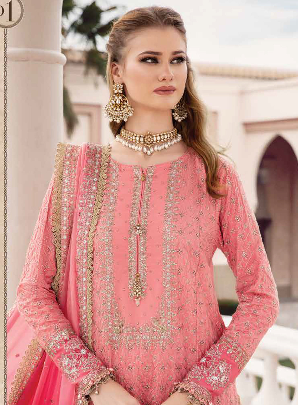 Sateen By Maria B Embroidered Cotton Satin Unstitched 3 Piece Suits - 01 Sateen By Maria B Embroidered Cotton Satin Unstitched 3 Piece Suits - 01