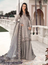 Sateen By Maria B Embroidered Cotton Satin Unstitched 3 Piece Suits - 07