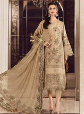 Sateen By Maria B Embroidered Cotton Satin Unstitched 3 Piece Suits - 12