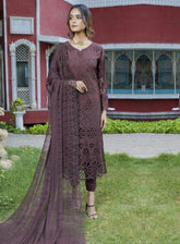 Schick Embroidered Viscose Linen Unstitched 3 Piece Suit - 05