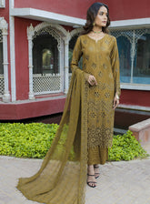 Schick Embroidered Viscose Linen Unstitched 3 Piece Suit - 06