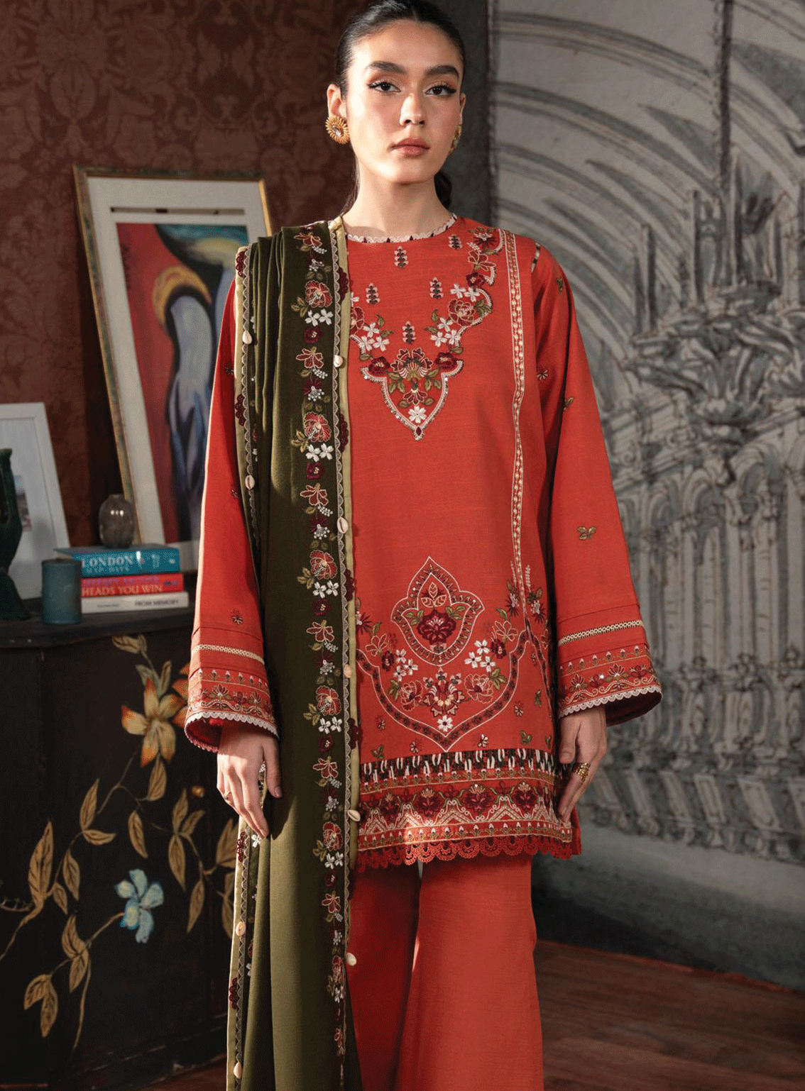 Seran Embroidered Khaddar Unstitched 3 Piece Suit - SE23TD 07 MILANO Seran Embroidered Khaddar Unstitched 3 Piece Suit - SE23TD 07 MILANO