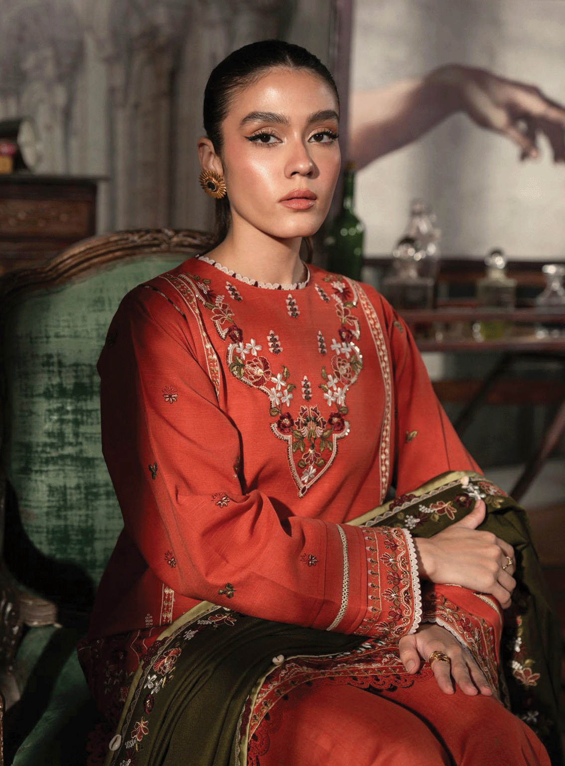 Seran Embroidered Khaddar Unstitched 3 Piece Suit - SE23TD 07 MILANO Seran Embroidered Khaddar Unstitched 3 Piece Suit - SE23TD 07 MILANO