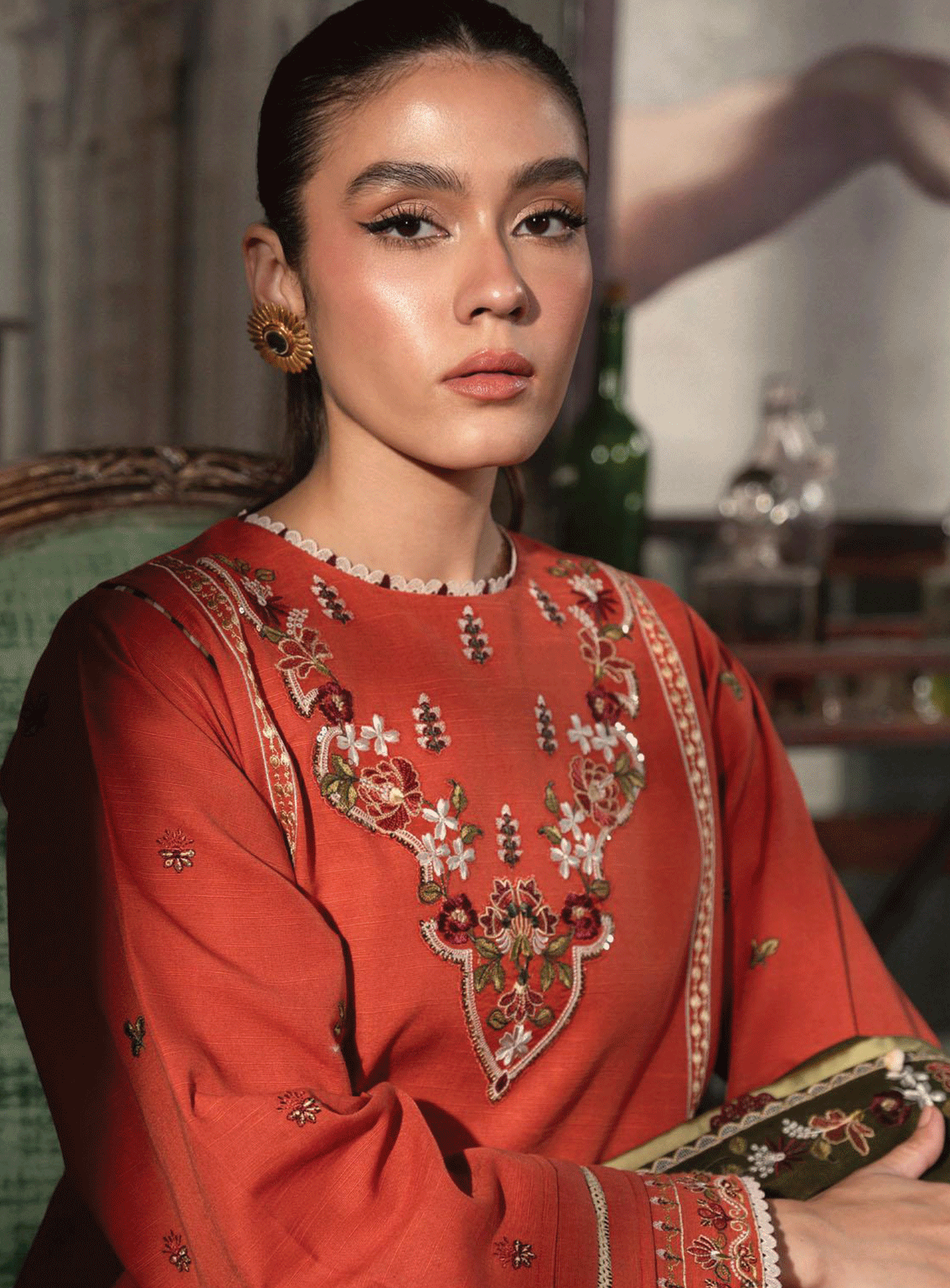 Seran Embroidered Khaddar Unstitched 3 Piece Suit - SE23TD 07 MILANO Seran Embroidered Khaddar Unstitched 3 Piece Suit - SE23TD 07 MILANO