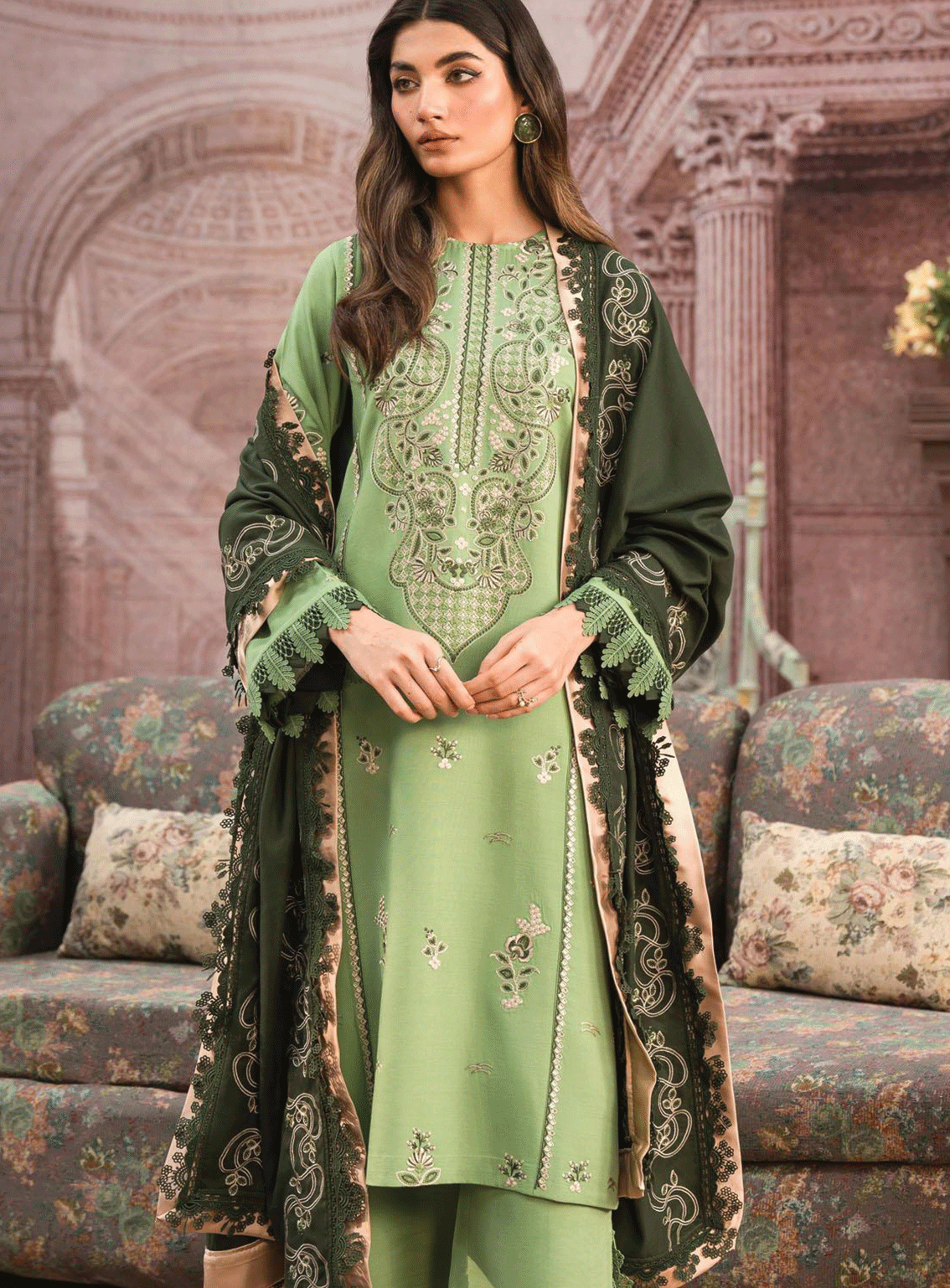 Seran Embroidered Viscose Unstitched 3 Piece Suit - SE23TD 03 ARIA Seran Embroidered Viscose Unstitched 3 Piece Suit - SE23TD 03 ARIA