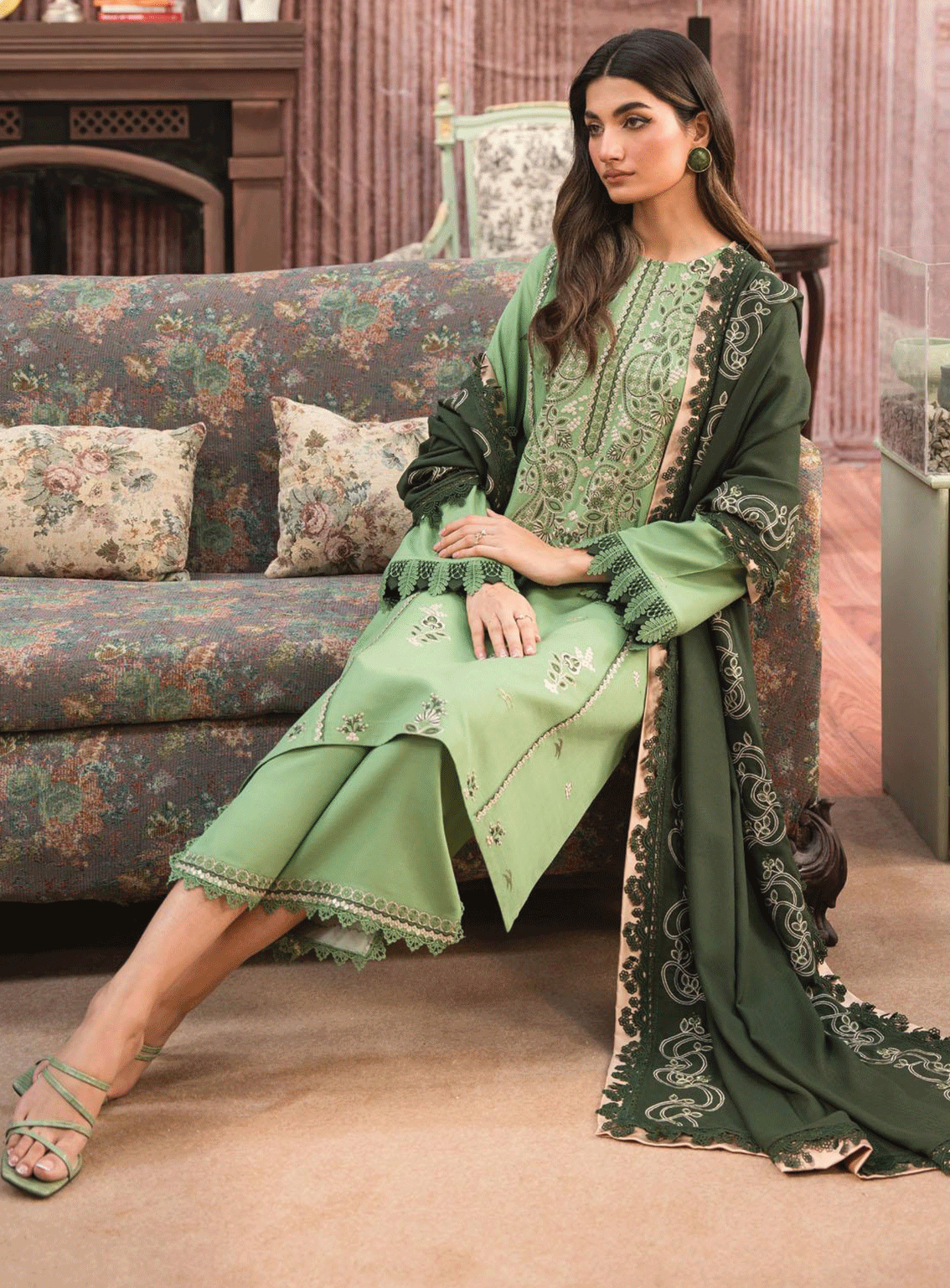 Seran Embroidered Viscose Unstitched 3 Piece Suit - SE23TD 03 ARIA Seran Embroidered Viscose Unstitched 3 Piece Suit - SE23TD 03 ARIA