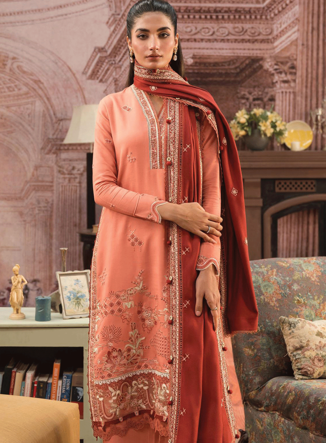 Seran Embroidered Viscose Unstitched 3 Piece Suit - SE23TD 05 MARIA Seran Embroidered Viscose Unstitched 3 Piece Suit - SE23TD 05 MARIA