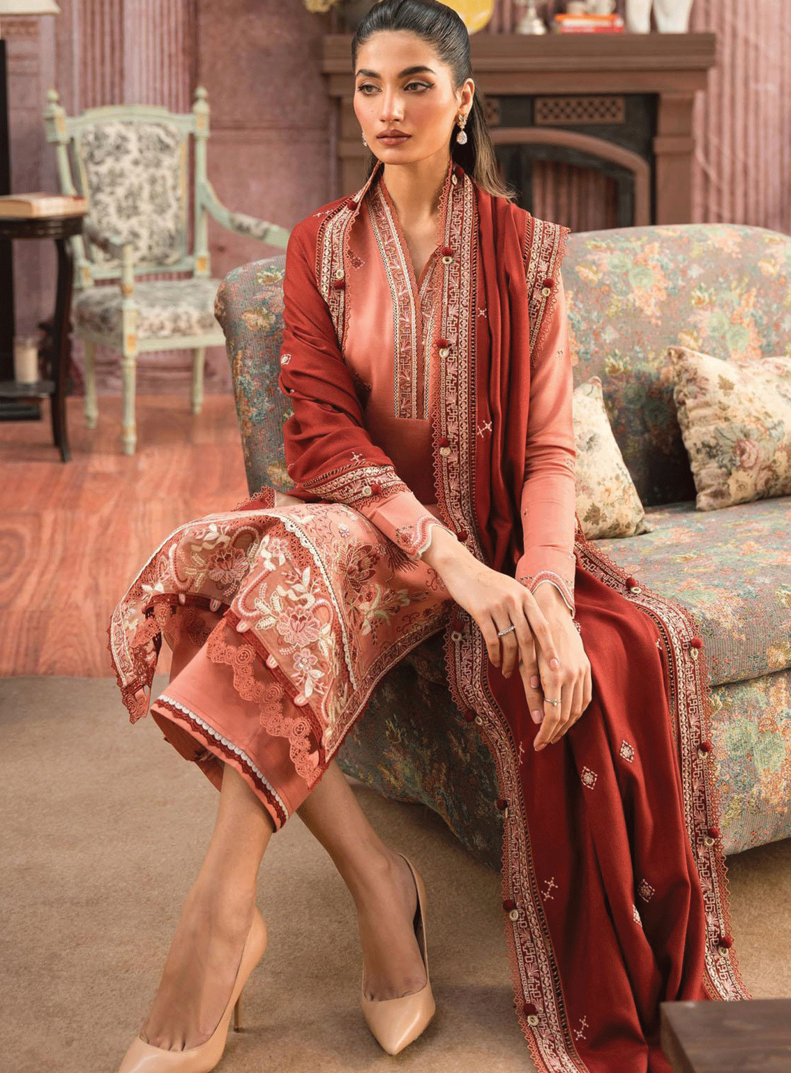 Seran Embroidered Viscose Unstitched 3 Piece Suit - SE23TD 05 MARIA Seran Embroidered Viscose Unstitched 3 Piece Suit - SE23TD 05 MARIA