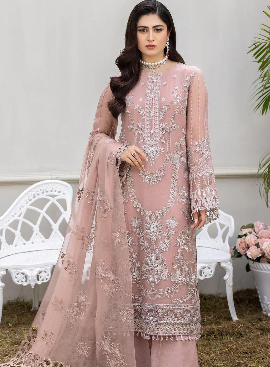 Shafaq By Flossie Embroidered Chiffon Unstitched 3 Piece Suit - 704 Raspberry Shafaq By Flossie Embroidered Chiffon Unstitched 3 Piece Suit - 704 Raspberry
