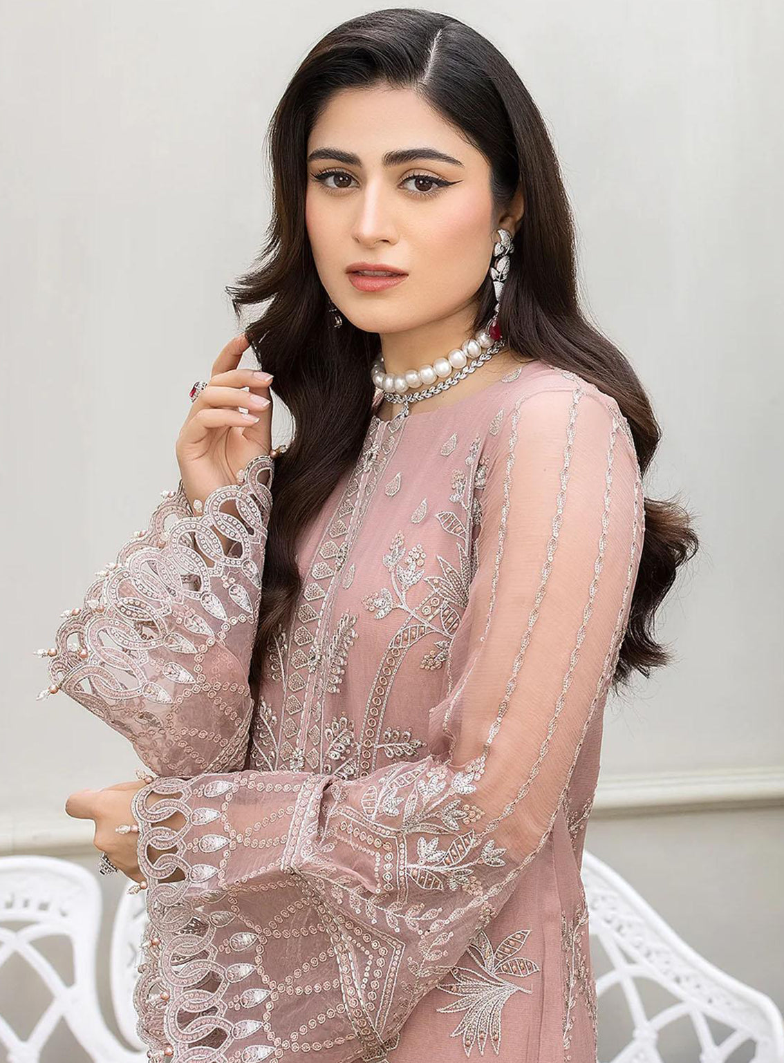 Shafaq By Flossie Embroidered Chiffon Unstitched 3 Piece Suit - 704 Raspberry Shafaq By Flossie Embroidered Chiffon Unstitched 3 Piece Suit - 704 Raspberry
