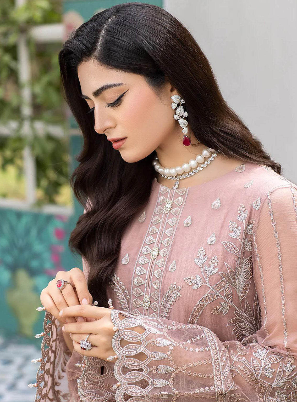 Shafaq By Flossie Embroidered Chiffon Unstitched 3 Piece Suit - 704 Raspberry Shafaq By Flossie Embroidered Chiffon Unstitched 3 Piece Suit - 704 Raspberry