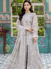 Shafaq By Flossie Embroidered Chiffon Unstitched 3 Piece Suit - 705 Moon Flower