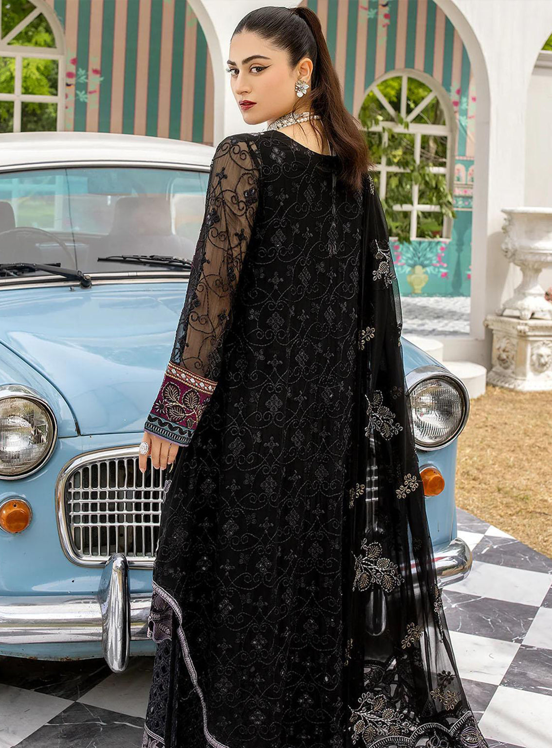 Shafaq By Flossie Embroidered Chiffon Unstitched 3 Piece Suit - 707 Mystique Shafaq By Flossie Embroidered Chiffon Unstitched 3 Piece Suit - 707 Mystique