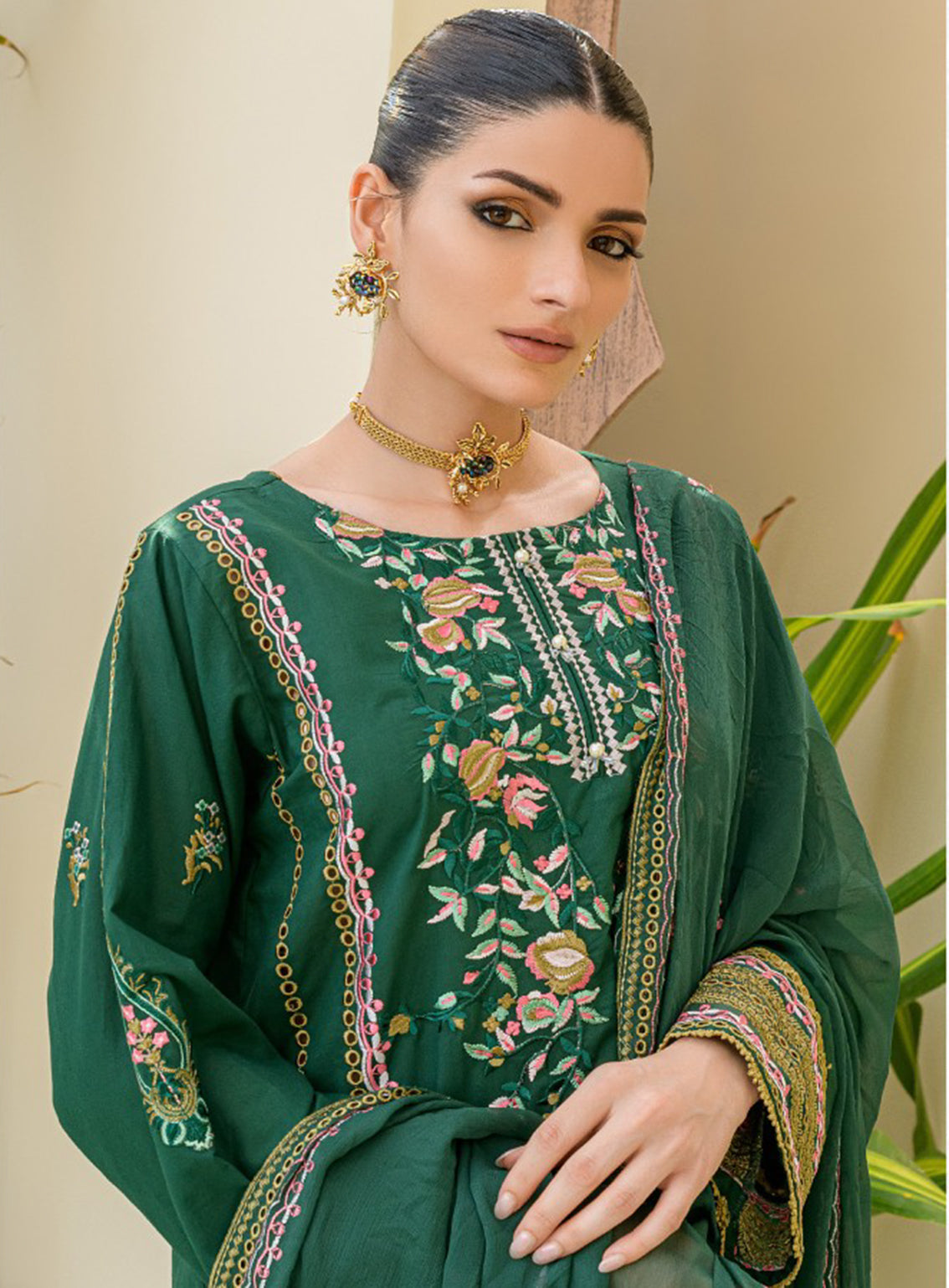 Souz-E-Ulfat By Addee Embroidered Lawn Stitched 3 Piece Suit - AD24SU SM-001 SAAMAAM Souz-E-Ulfat By Addee Embroidered Lawn Stitched 3 Piece Suit - AD24SU SM-001 SAAMAAM