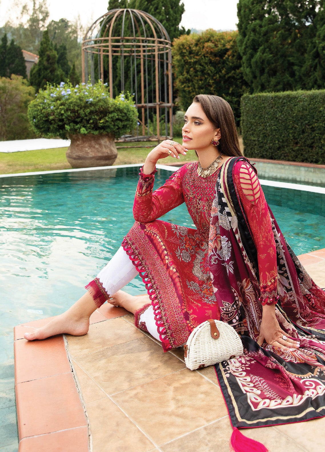 Springtime Ballet By Gulaal Embroidered Lawn Unstitched 3 Piece Suit - GL24L 04 CHERIE Springtime Ballet By Gulaal Embroidered Lawn Unstitched 3 Piece Suit - GL24L 04 CHERIE