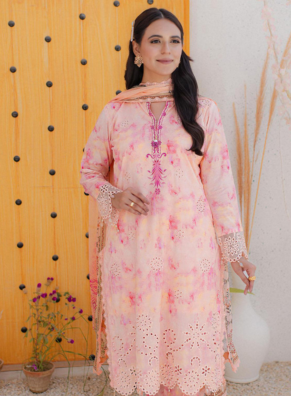 Sunshine Bloom By Al Zohaib Embroidered Cambric Unstitched 3 Piece Suit - 01 Sunshine Bloom By Al Zohaib Embroidered Cambric Unstitched 3 Piece Suit - 01