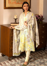 Sunshine Bloom By Al Zohaib Embroidered Lawn Unstitched 3 Piece Suit - AZ24SBCE 01