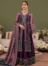 Tabeer By Farasha Embroidered Net Unstitched 4 Piece Suit - FRS23TW 05 IRIS
