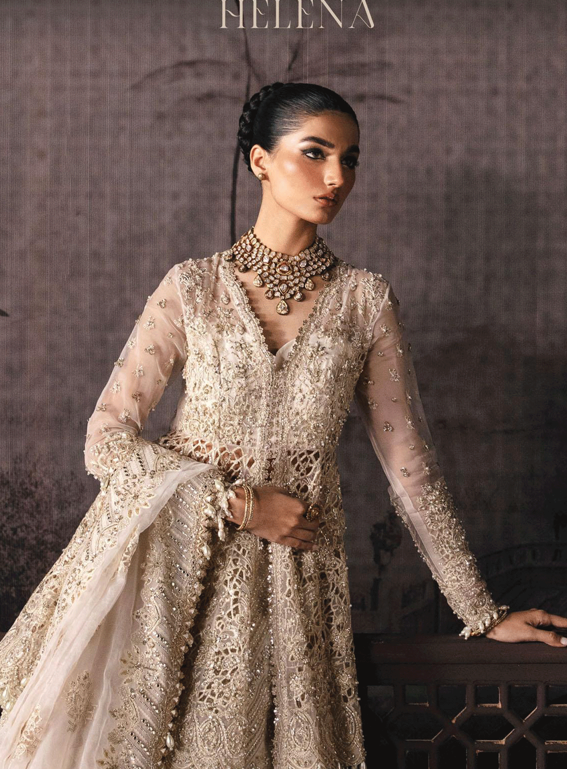 The Brides Edit By Afrozeh Embroidered Organza Unstitched 3 Piece Suit - AFR23BE AFB-V1-588 HELENA The Brides Edit By Afrozeh Embroidered Organza Unstitched 3 Piece Suit - AFR23BE AFB-V1-588 HELENA