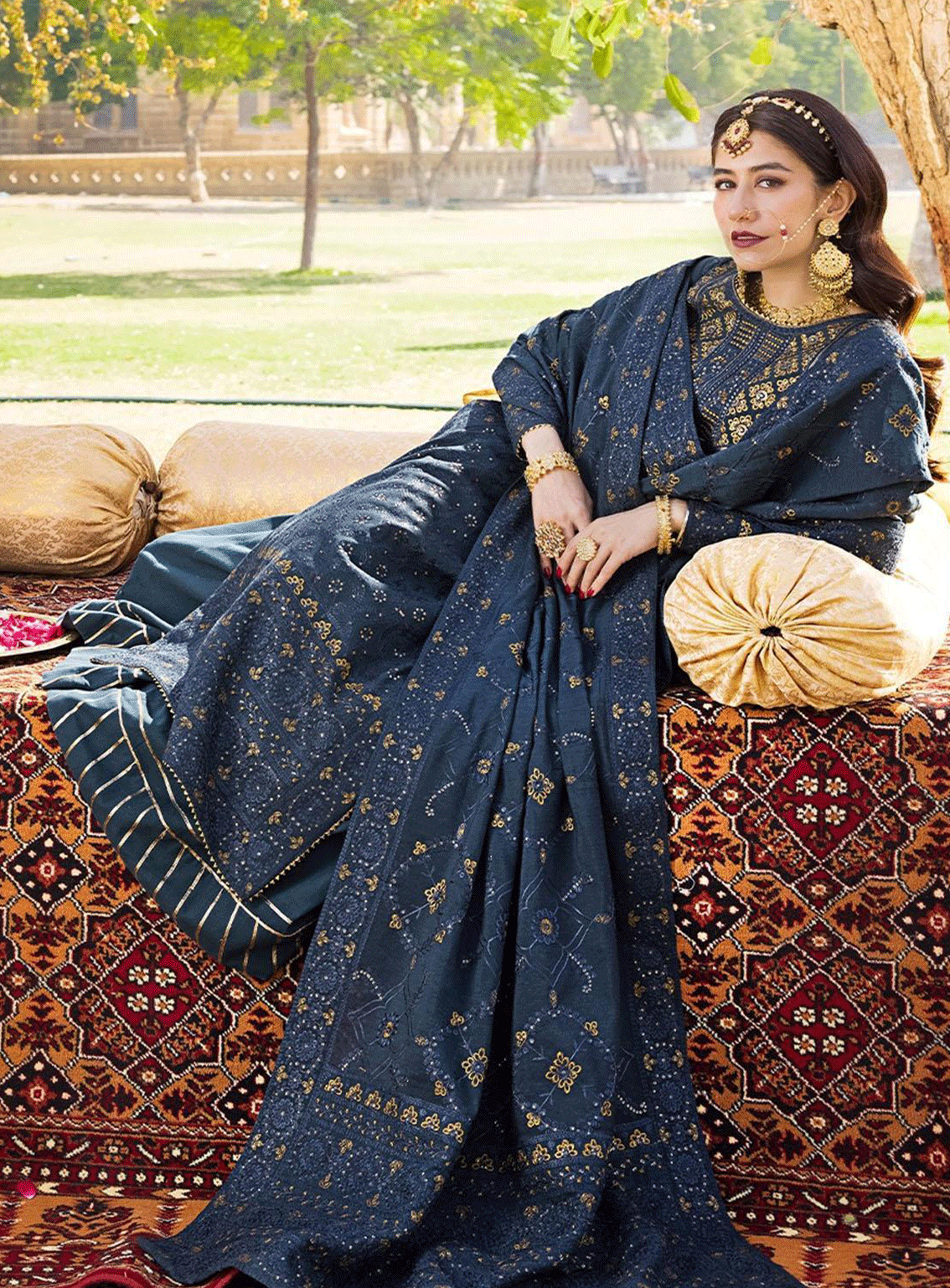 The Mughal Queen by Asim Jofa Embroidered Cotton Unstitched 3 Piece Suit - AJ23MQ AJMQ-10 The Mughal Queen by Asim Jofa Embroidered Cotton Unstitched 3 Piece Suit - AJ23MQ AJMQ-10