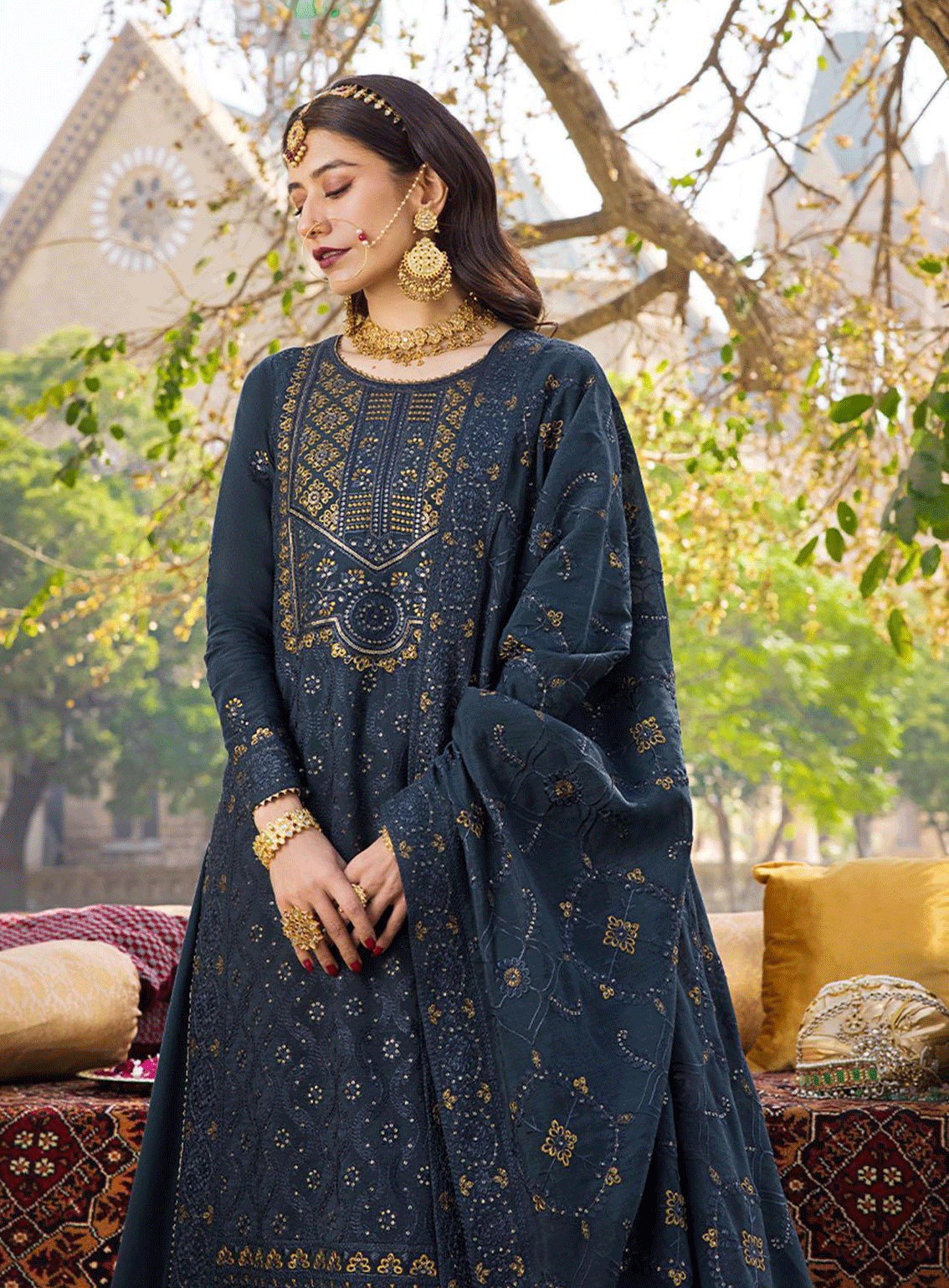 The Mughal Queen by Asim Jofa Embroidered Cotton Unstitched 3 Piece Suit - AJ23MQ AJMQ-10 The Mughal Queen by Asim Jofa Embroidered Cotton Unstitched 3 Piece Suit - AJ23MQ AJMQ-10
