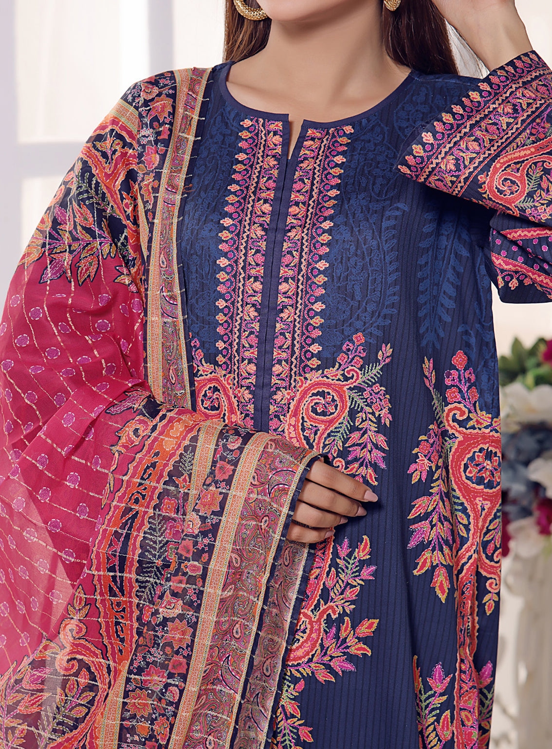 VS Anmol Printed Cottel Unstitched 3 Piece Suit - 243 VS Anmol Printed Cottel Unstitched 3 Piece Suit - 243