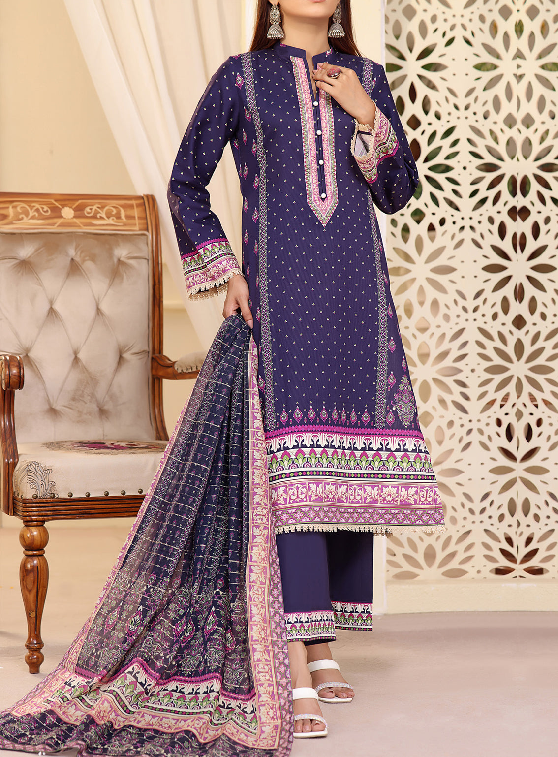 VS Anmol Printed Cottel Unstitched 3 Piece Suit - 245 VS Anmol Printed Cottel Unstitched 3 Piece Suit - 245