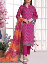 VS Anmol Printed Cottel Unstitched 3 Piece Suit - 247