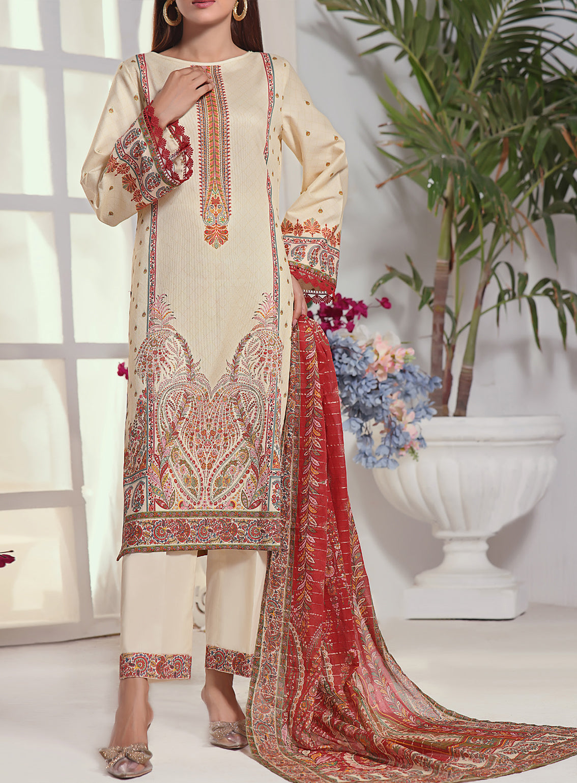 VS Anmol Printed Cottel Unstitched 3 Piece Suit - 249 VS Anmol Printed Cottel Unstitched 3 Piece Suit - 249