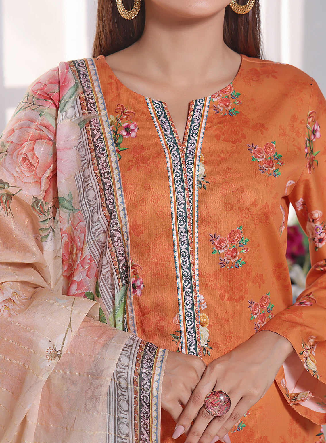 VS Anmol Printed Cottel Unstitched 3 Piece Suit - 251 VS Anmol Printed Cottel Unstitched 3 Piece Suit - 251