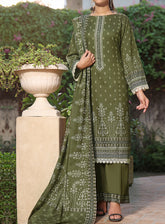 VS Textile Printed Shimmery Unstitched 3 Piece Suit - 12