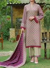 VS Textile Printed Shimmery Unstitched 3 Piece Suit - 14