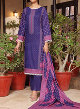 VS Textile Printed Shimmery Unstitched 3 Piece Suit - 15