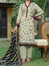 VS Textile Printed Shimmery Unstitched 3 Piece Suit - 17