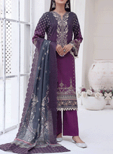 VS Textile Signature Embroidered Khaddar Unstitched 3 Piece Suit - 2598