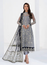 La Celeste By Zarif Embroidered Organza Unstitched 3 Piece Suit - 05