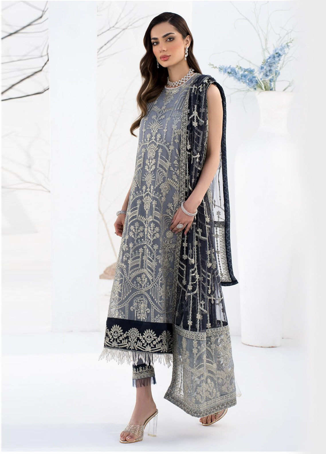 La Celeste By Zarif Embroidered Organza Unstitched 3 Piece Suit - 05 La Celeste By Zarif Embroidered Organza Unstitched 3 Piece Suit - 05