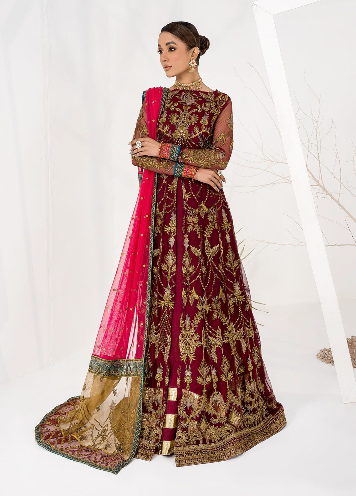 La Celeste By Zarif Embroidered Net Unstitched 3 Piece Suit - 04 La Celeste By Zarif Embroidered Net Unstitched 3 Piece Suit - 04