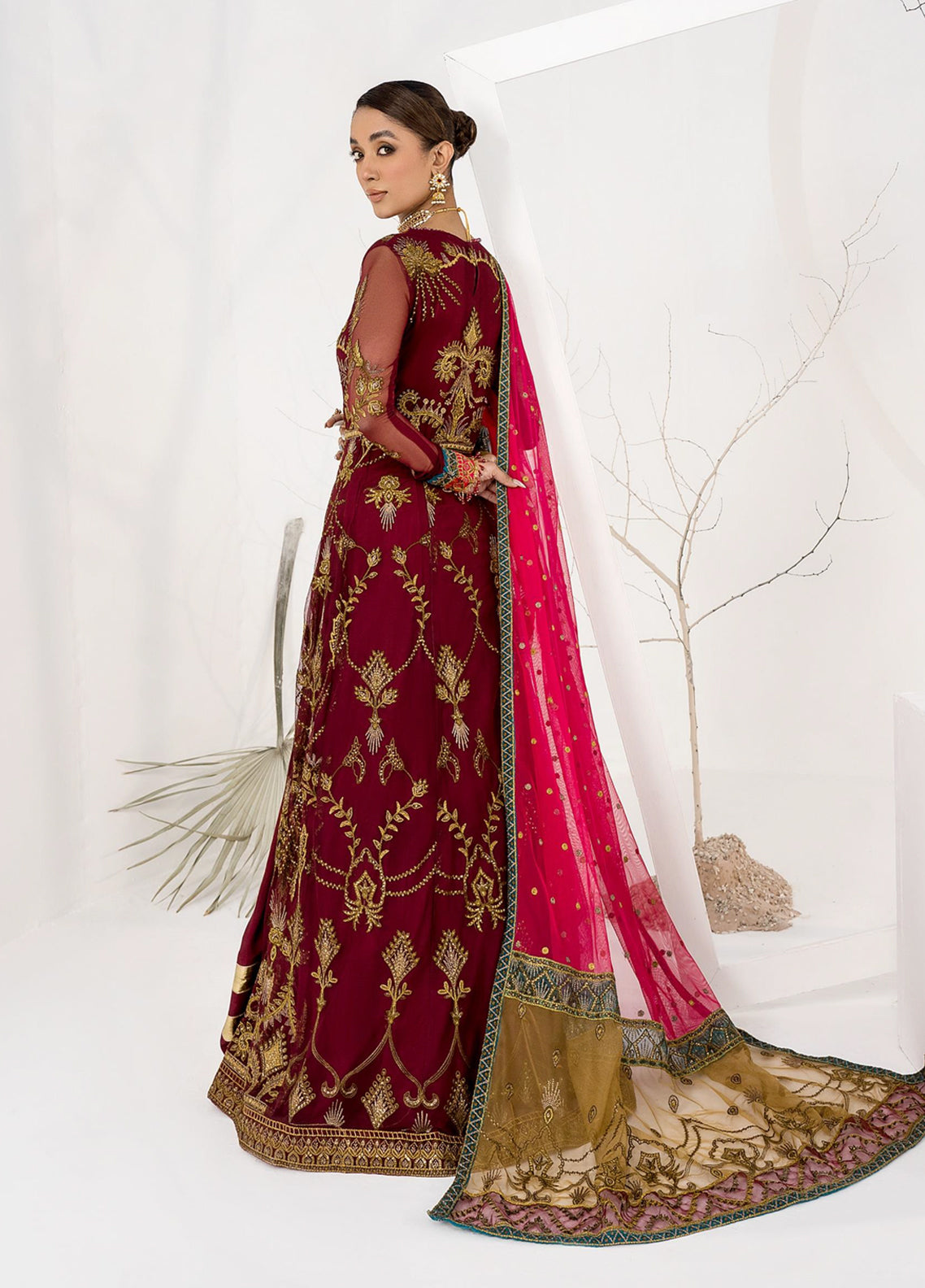 La Celeste By Zarif Embroidered Net Unstitched 3 Piece Suit - 04 La Celeste By Zarif Embroidered Net Unstitched 3 Piece Suit - 04