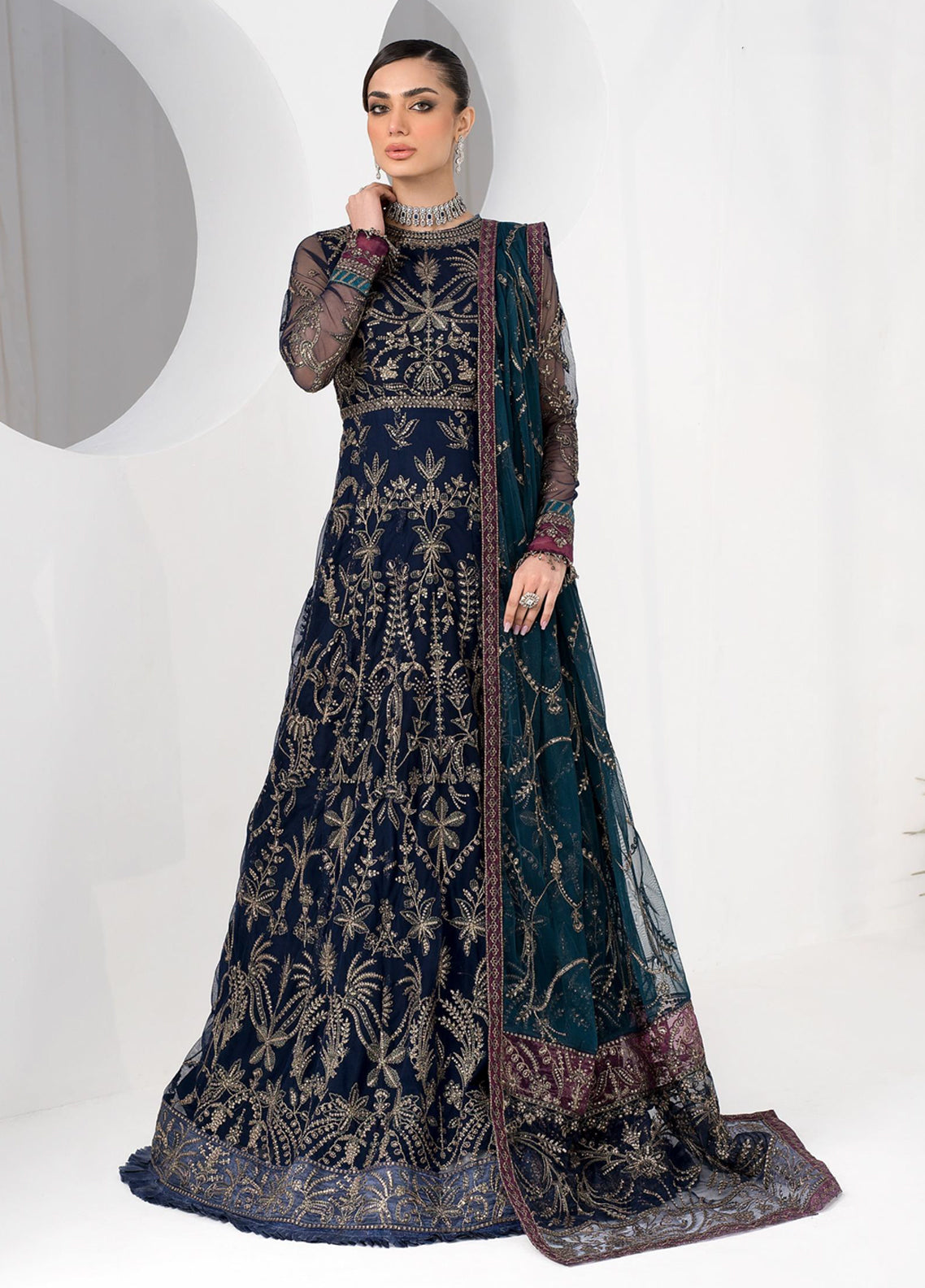 La Celeste By Zarif Embroidered Net Unstitched 3 Piece Suit - 01 La Celeste By Zarif Embroidered Net Unstitched 3 Piece Suit - 01