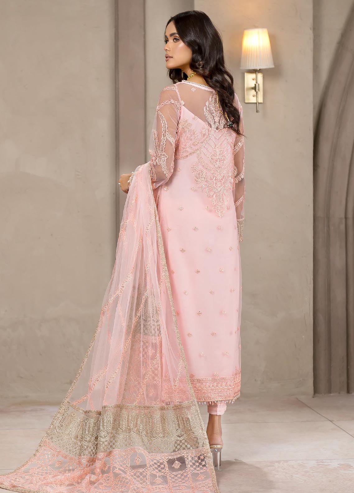 Falak By Zarif Embroidered Net Unstitched 3 Piece Suit - 04 Falak By Zarif Embroidered Net Unstitched 3 Piece Suit - 04