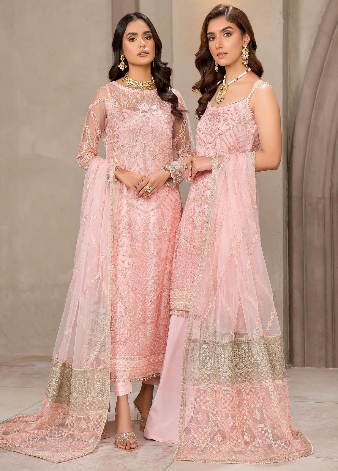 Falak By Zarif Embroidered Net Unstitched 3 Piece Suit - 04 Falak By Zarif Embroidered Net Unstitched 3 Piece Suit - 04