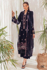 D#08 Alzohaib Monochrome Black & White Unstitched 3 Piece